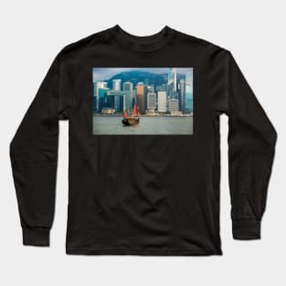 Grand Victoria Harbour - Hong Kong - River Artwork Long Sleeve T-Shirt